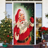 Aperturee - Greetings Santa Claus Green Christmas Door Cover